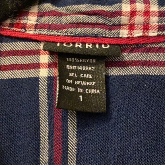 EUC Torrid super soft rayon plaid flannel shirt - Picture 3 of 3